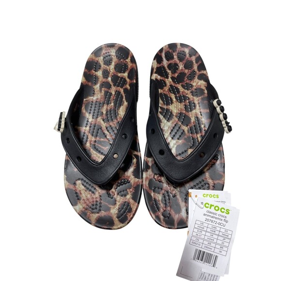 Crocs NEW w/Tags Classic Animal Remix Flip Sandal W 6 M 4 - Picture 2 of 7